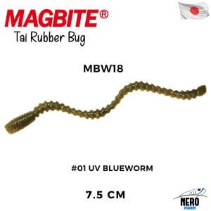Magbite Tai Rubber Bug 7.5cm #01 UV Blueworm Kokulu Silikon Kurt (5 Adet)