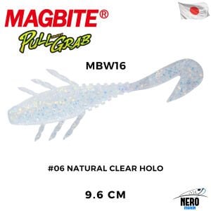 Magbite Pull Grab 9.6cm #06 Natural Clear Holo Kokulu Slikon Yem (5 Adet)