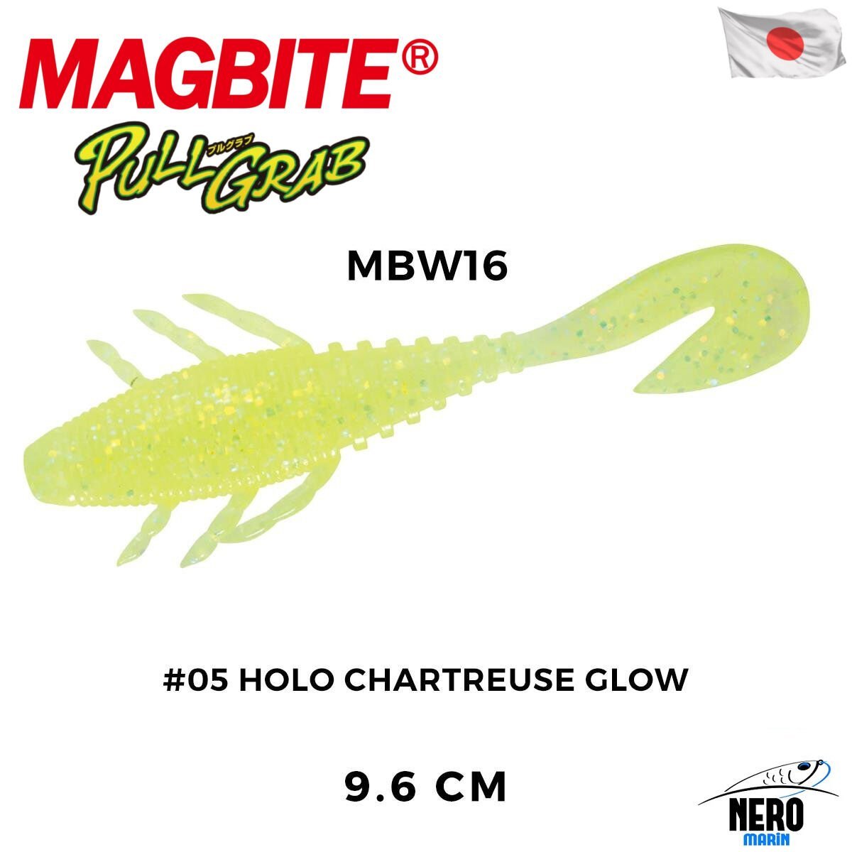Magbite Pull Grab 9.6cm #05 Holo Chartreuse Glow Kokulu Slikon Yem (5 Adet)