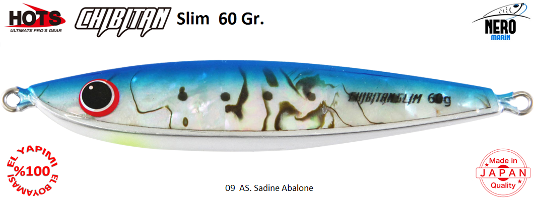 Hots Chibitan Slim Jig 60gr. 9 As. Sardine Abalone