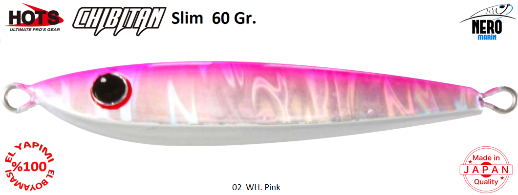 Hots Chibitan Slim Jig 60gr. 2 Wh Pink