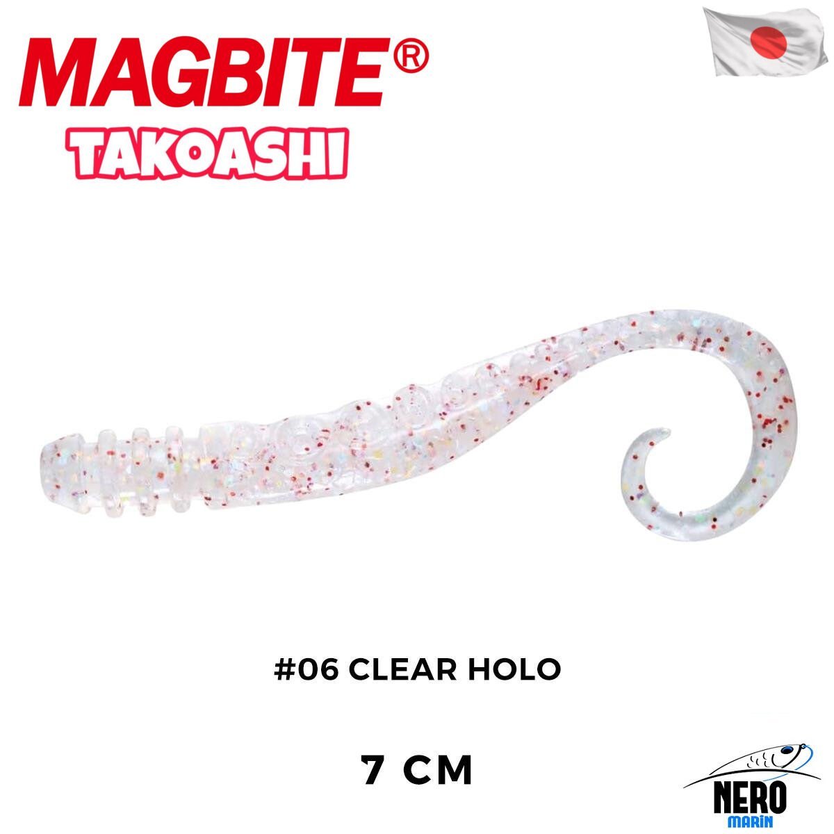 Magbite Slikon Ahtapot Bacağı 7cm #06 Clear Holo (5 Adet)