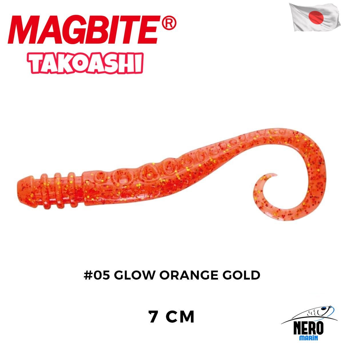 Magbite Slikon Ahtapot Bacağı 7cm #05 Glow Orange Gold (5 Adet)