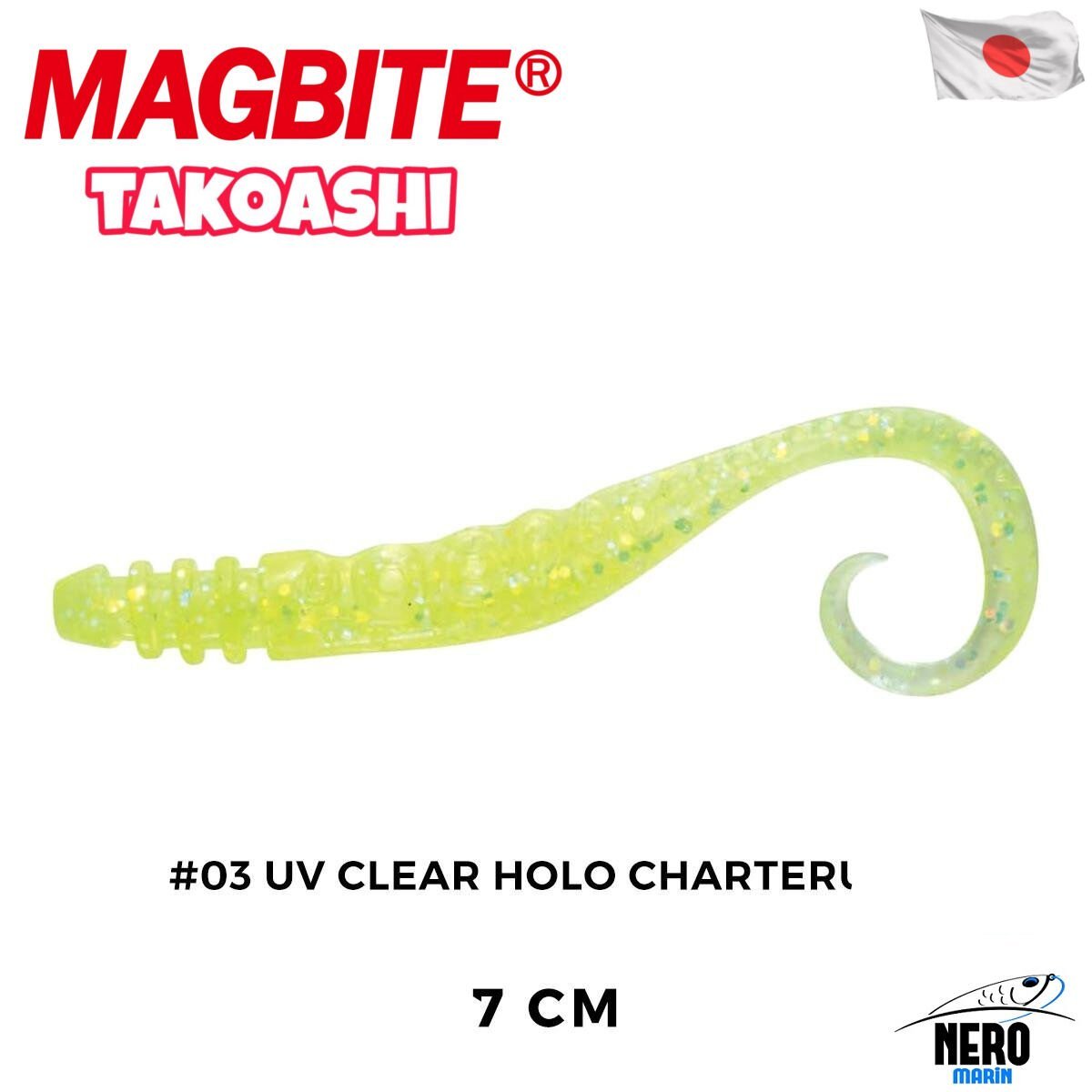 Magbite Slikon Ahtapot Bacağı 7cm #03 UV Clear Holo Charteruse (5 Adet)