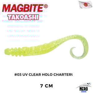 Magbite Slikon Ahtapot Bacağı 7cm #03 UV Clear Holo Charteruse (5 Adet)